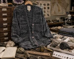 Venezia Charcoal Marled Oversized Grandpa Cardigan Sweater Size 14/16